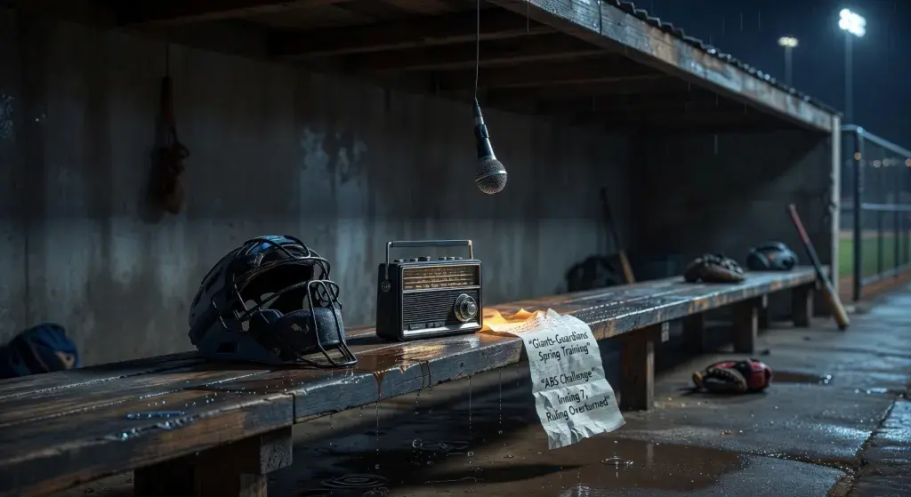 Umpire Bill Miller's hot-mic comment during ABS challenge in Giants-Guardians spring training game