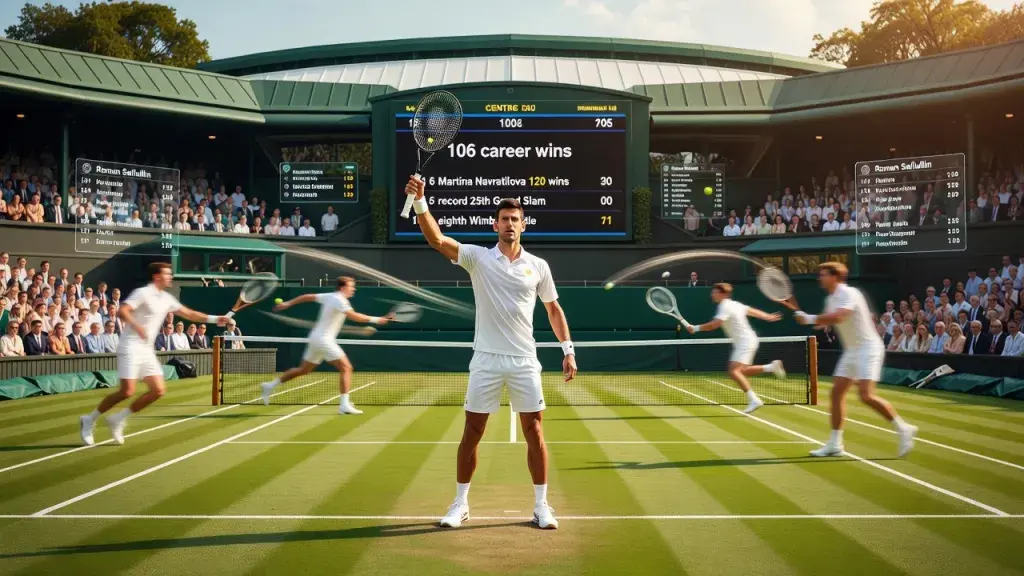 Djokovic Breaks Federer's Wimbledon Record as Osaka Stuns Sabalenka